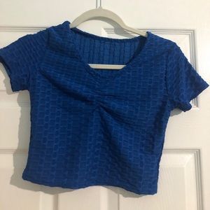 Scrunched blue shirt